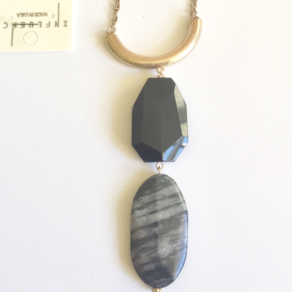 Grey and Black Stone Necklace