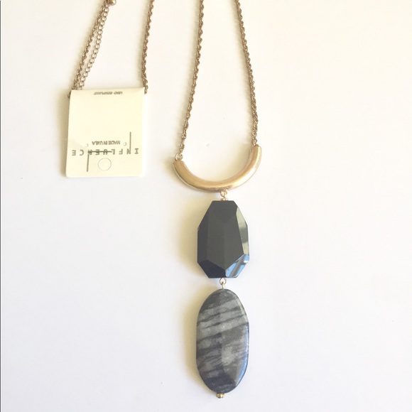 Grey and Black Stone Necklace - Picture 2 of 3