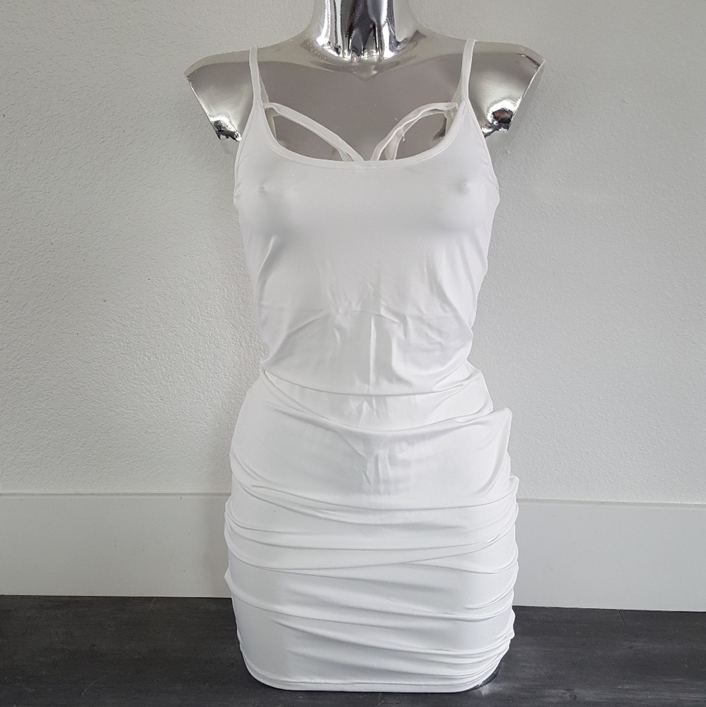 White Laced Up Back Midi