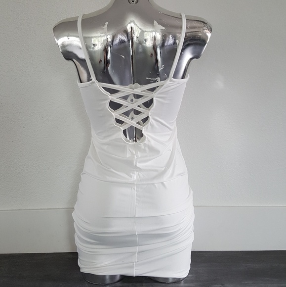 White Laced Up Back Midi - Picture 2 of 4