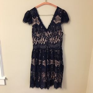 Soie Navy Lace Dress size L