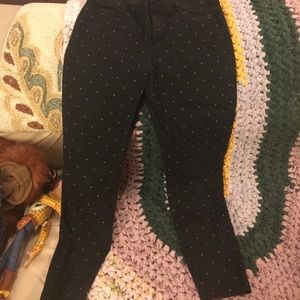 Black with white polka dot pants