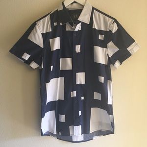 A/X white as and navy blue squares small shirt