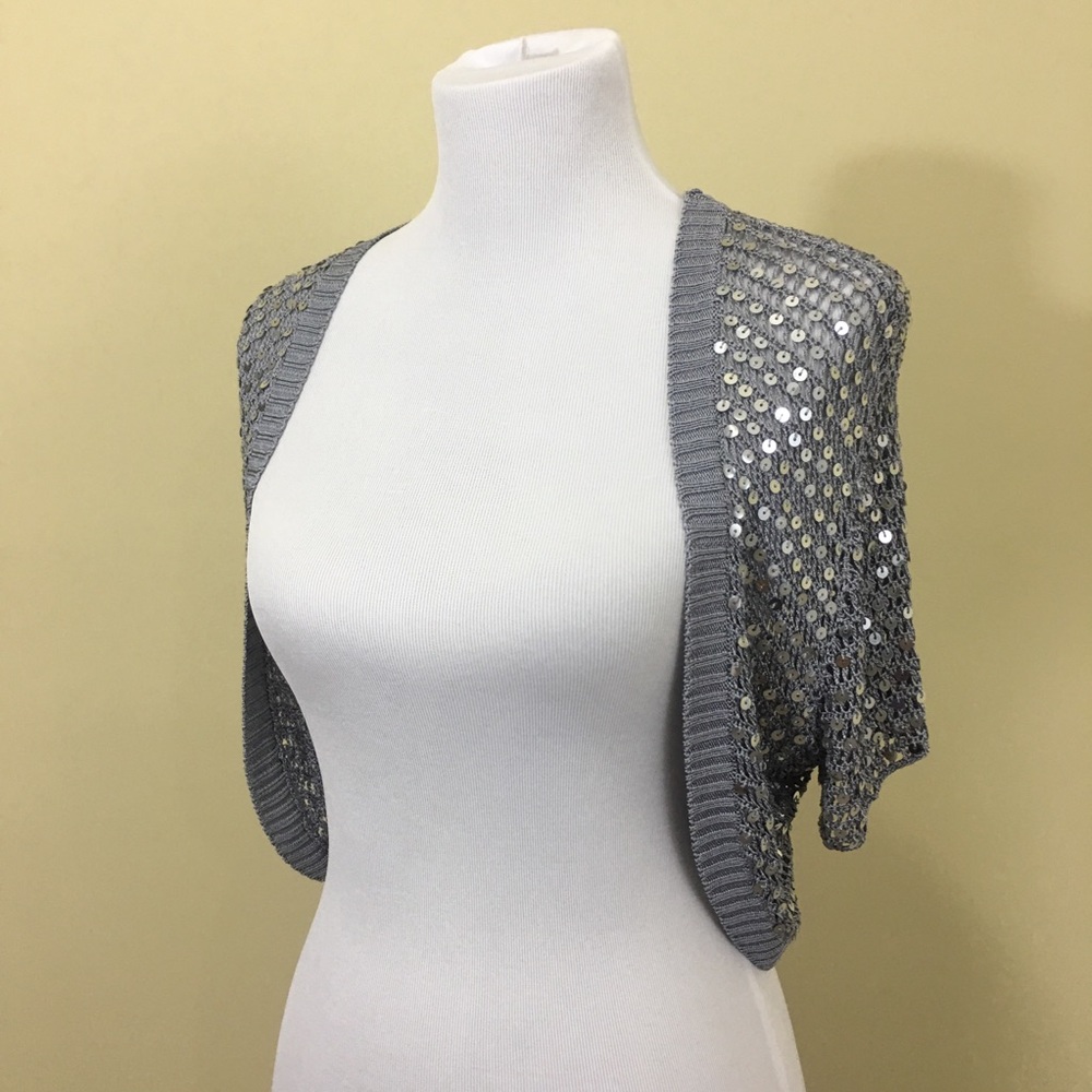 Silver Sequin Shrug