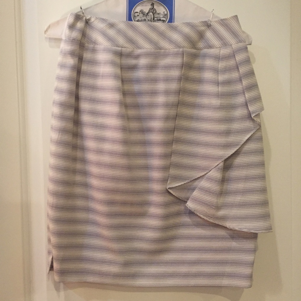 Anthropologie Purple and White Pencil Skirt