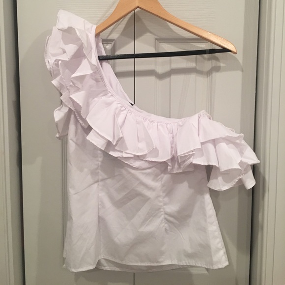 One/Off Shoulder Ruffle Blouse - Picture 2 of 3
