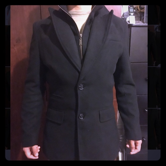 Doublju Other - Black Wool Jacket with Removable Lining