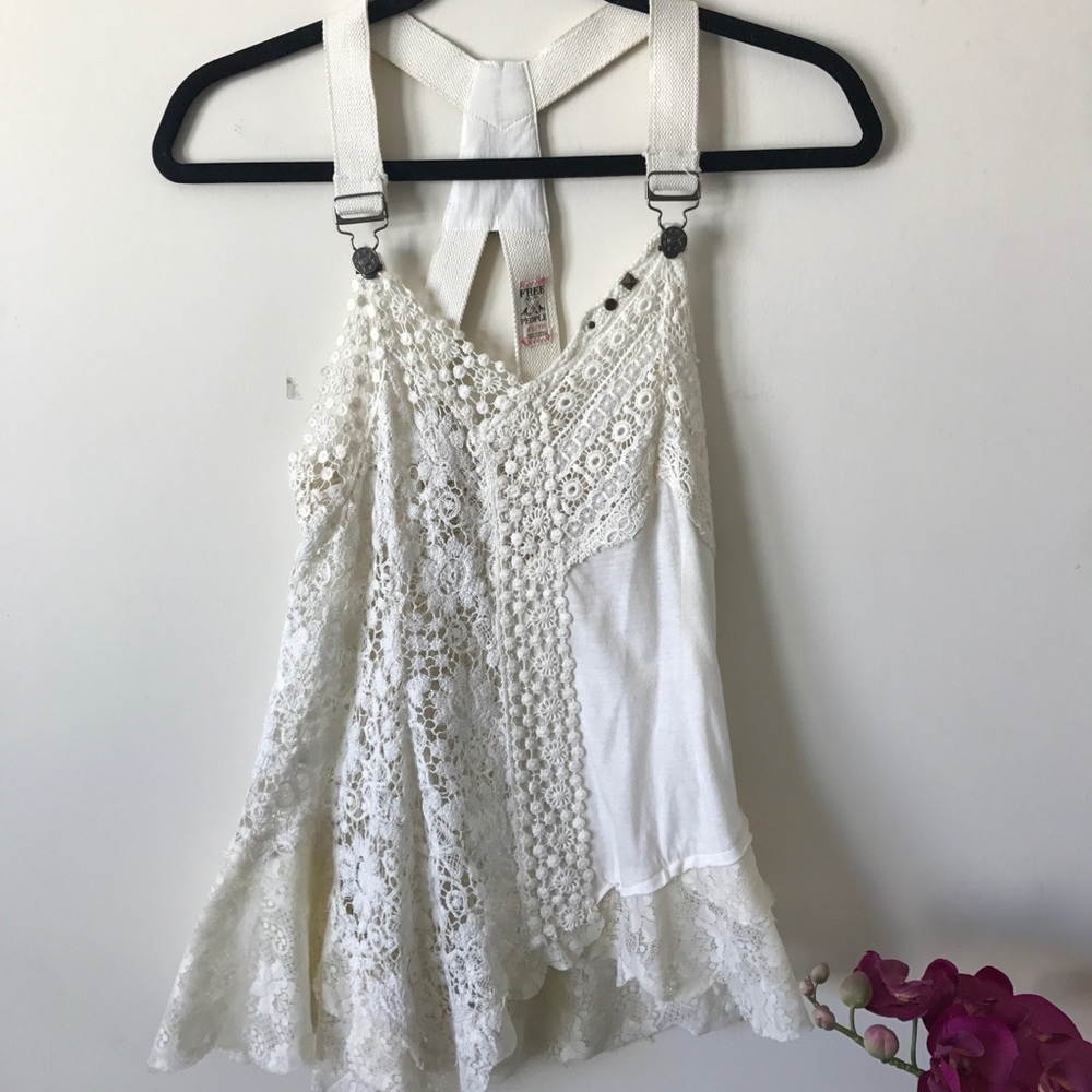 Free People Embellished Lace Tank