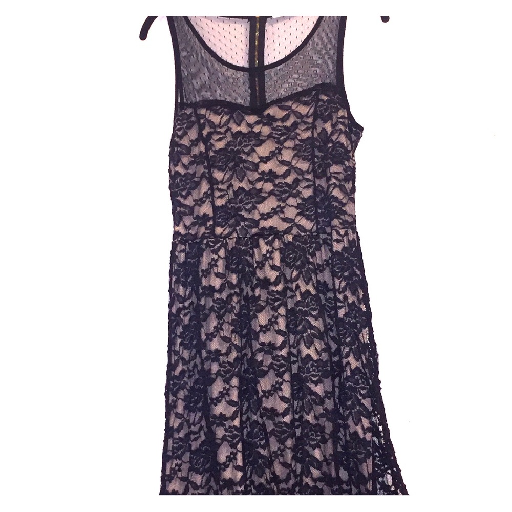 Black and Nude Lace Dress