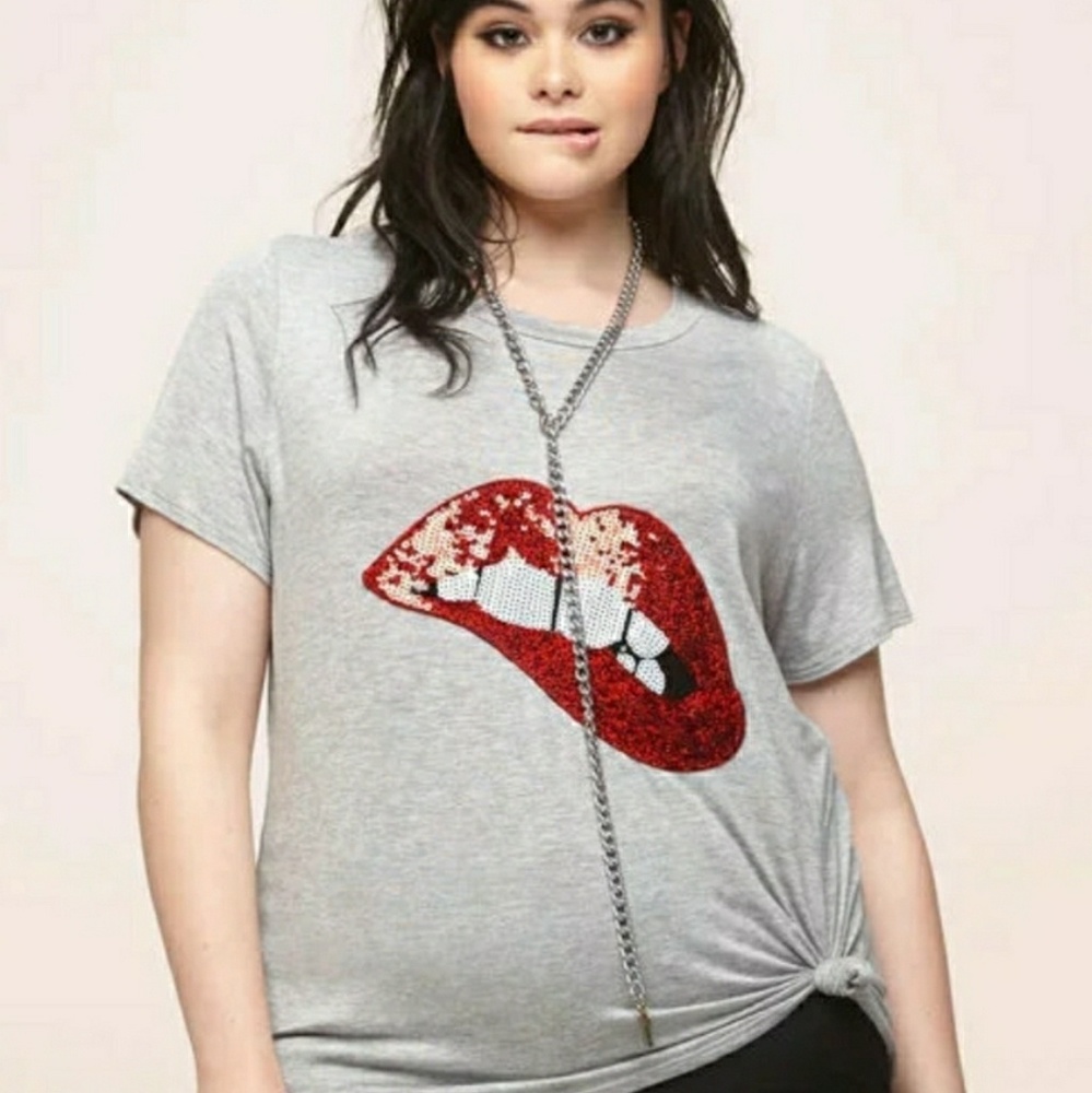 Sequin Lip Tee