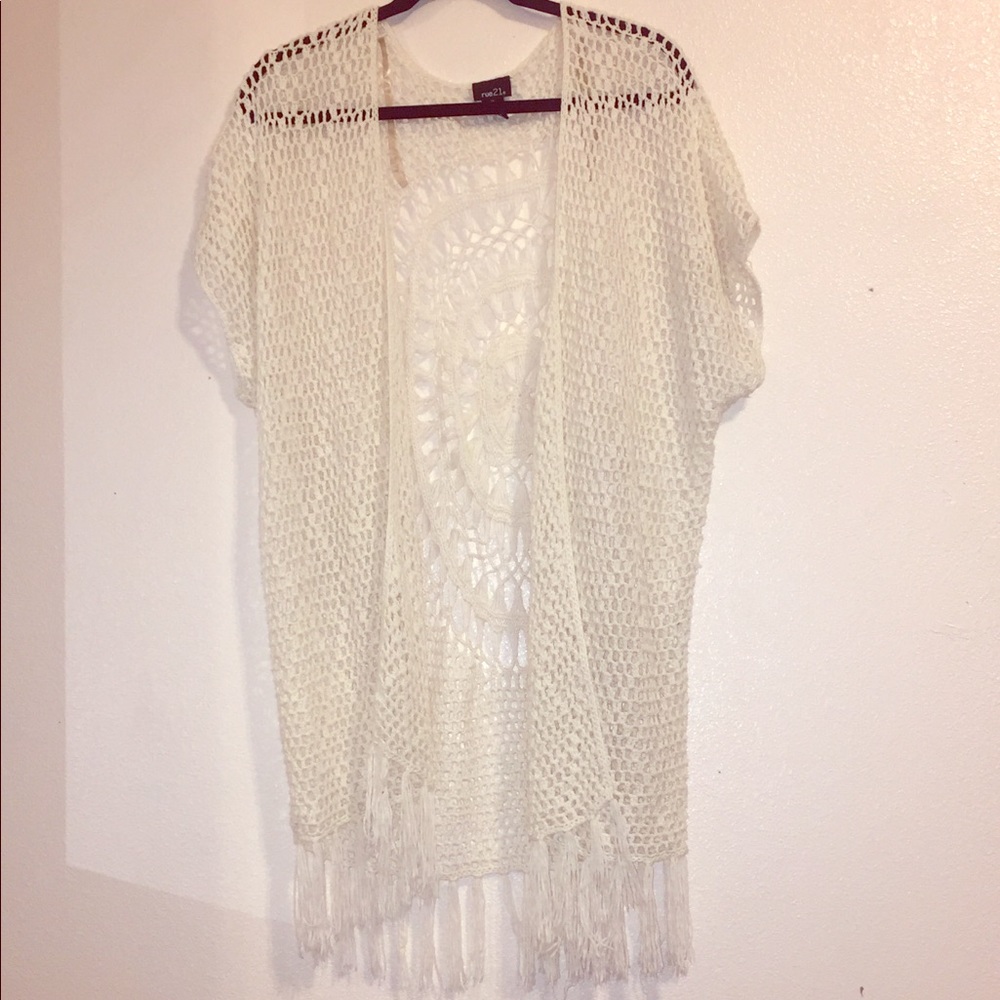 White Crochet Cover Up
