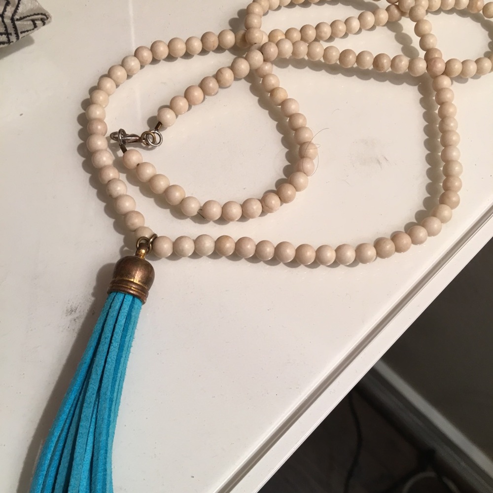 Hemline Leather Tassel Necklace