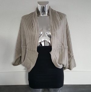 Grey Dolman Sleeve Loose Shawl Cardigan