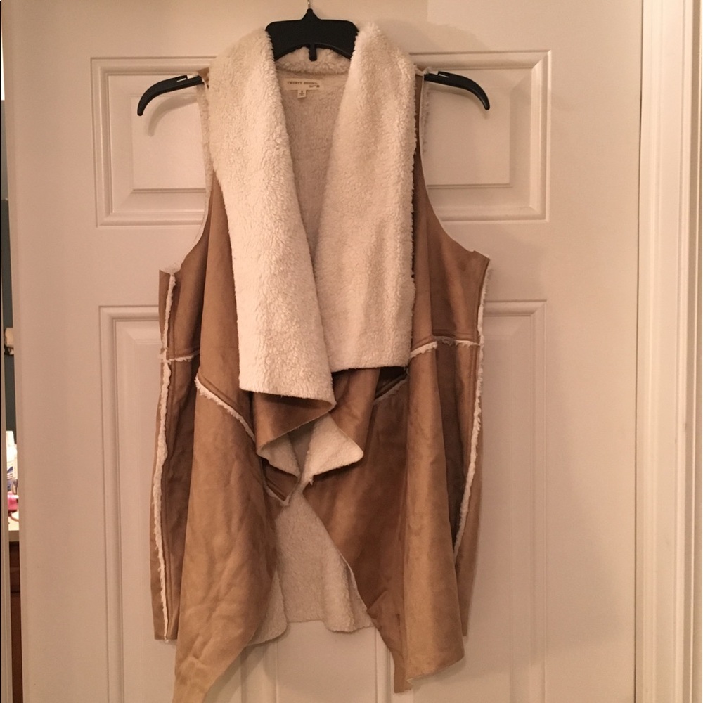 Suede and fur fuzzy soft vest