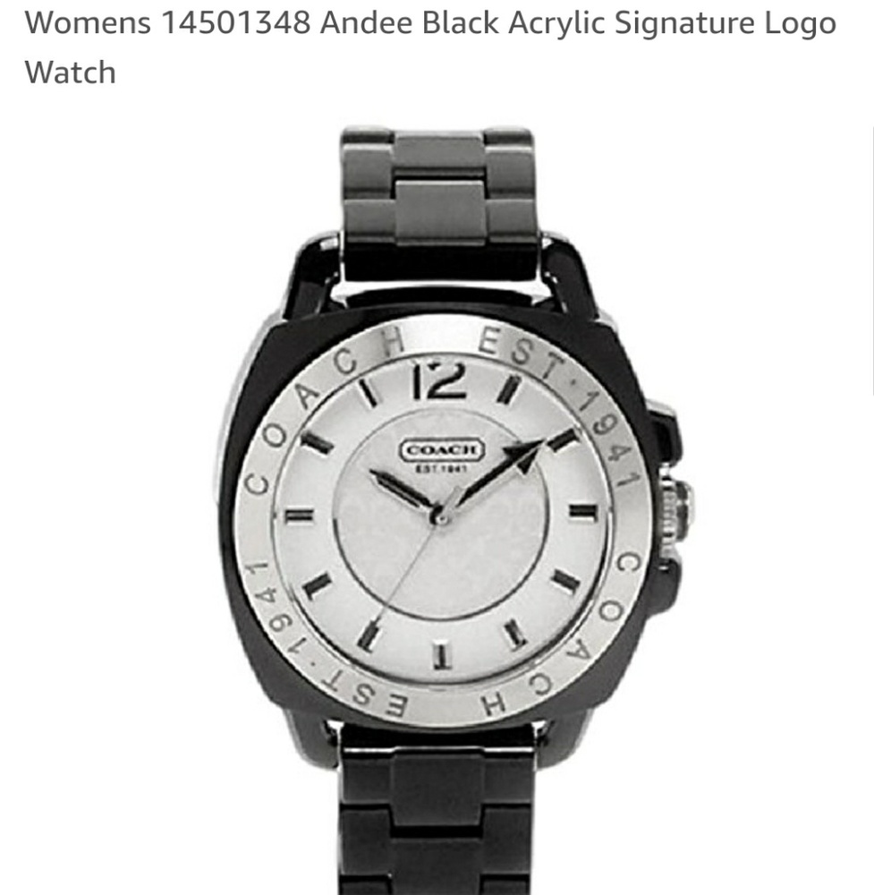 Coach Andee Acrylic Signature Logo Boyfriend Watch