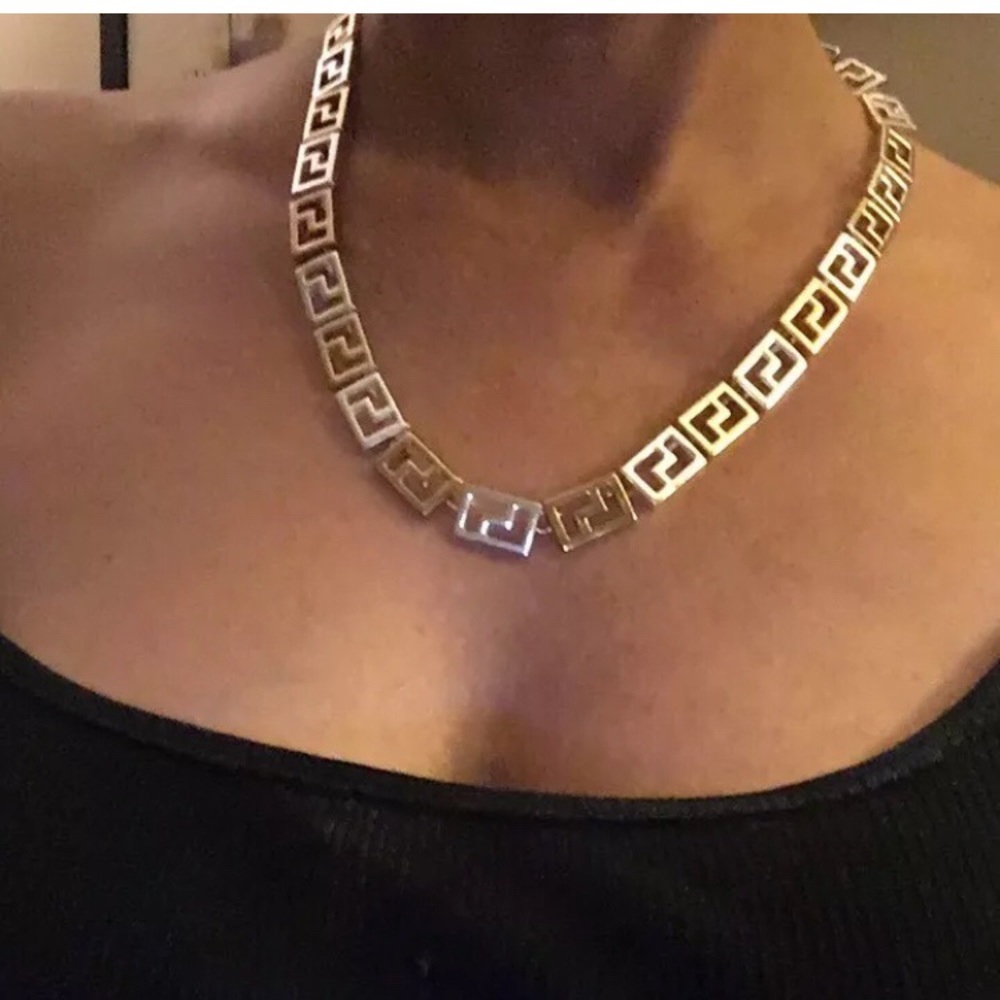 Charter club two-toned greek necklace new