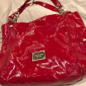 Michael Kors red patent purse