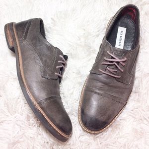 Ben Sherman Grey Leather Oxfords Shoes Size 8