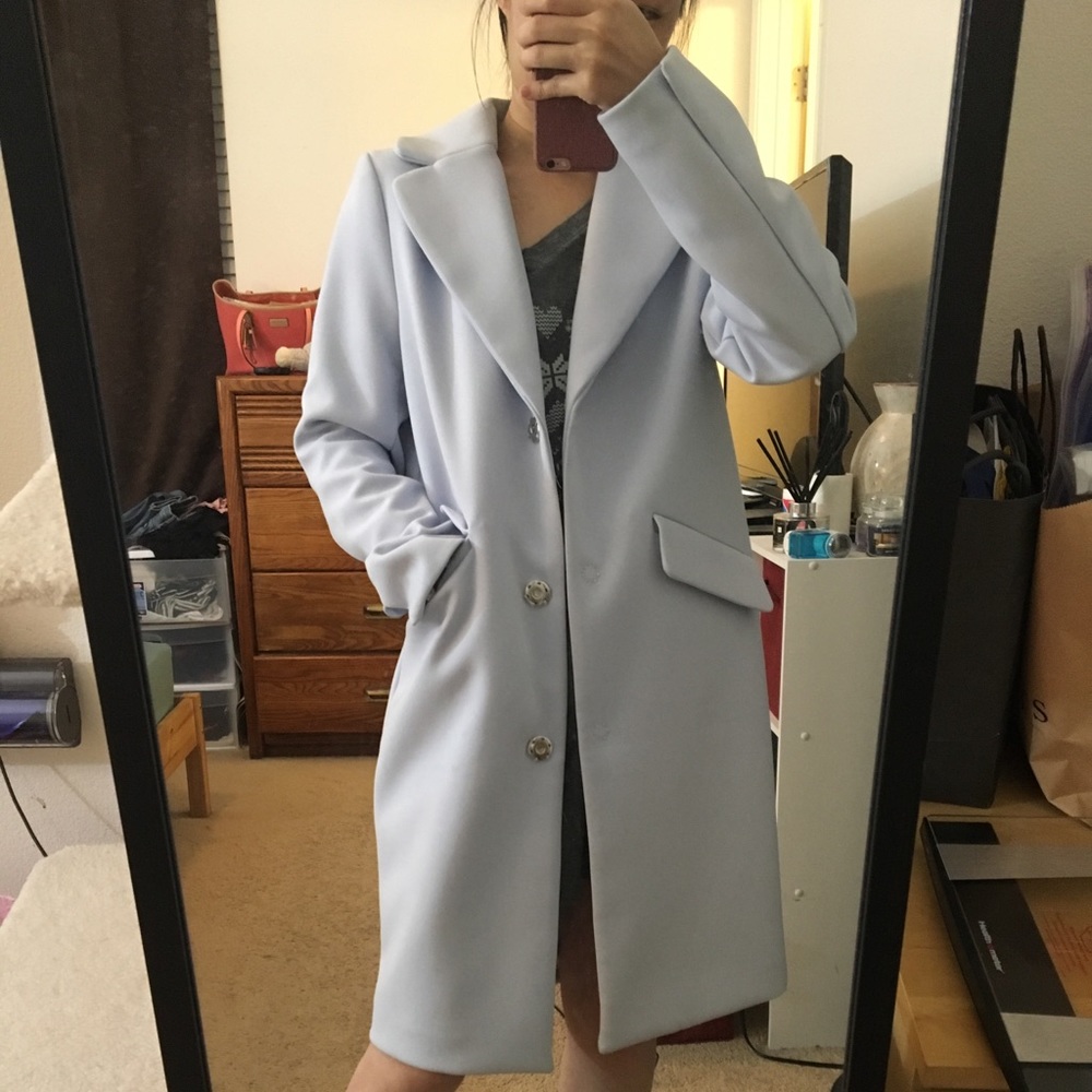 H&M baby blue coat size 32
