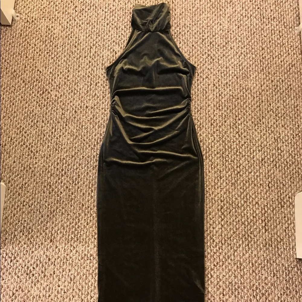 NUDE velvet turtleneck dress