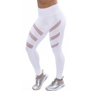 JFitness Active Wear White Mesh Workout Leggings