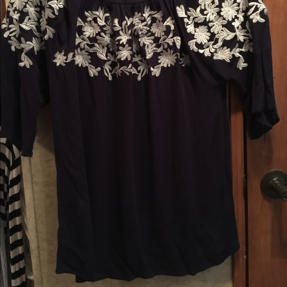 Blouse Navy/white