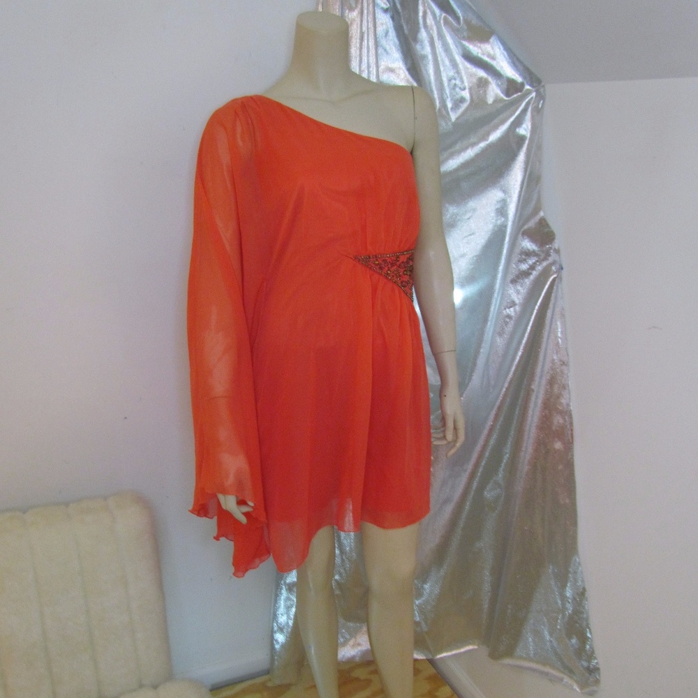 Free People One Arm Sleeve Side Sequin Party Dress