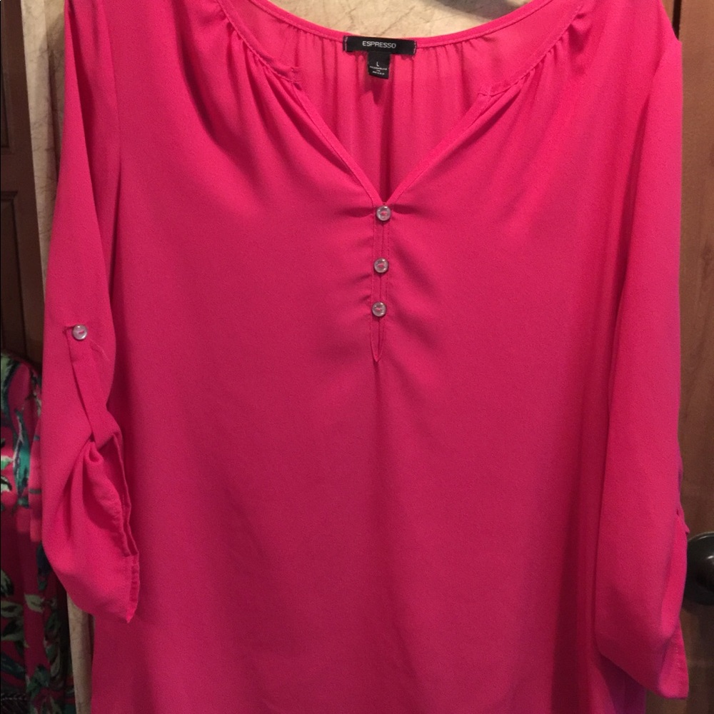 Coral chiffon blouse