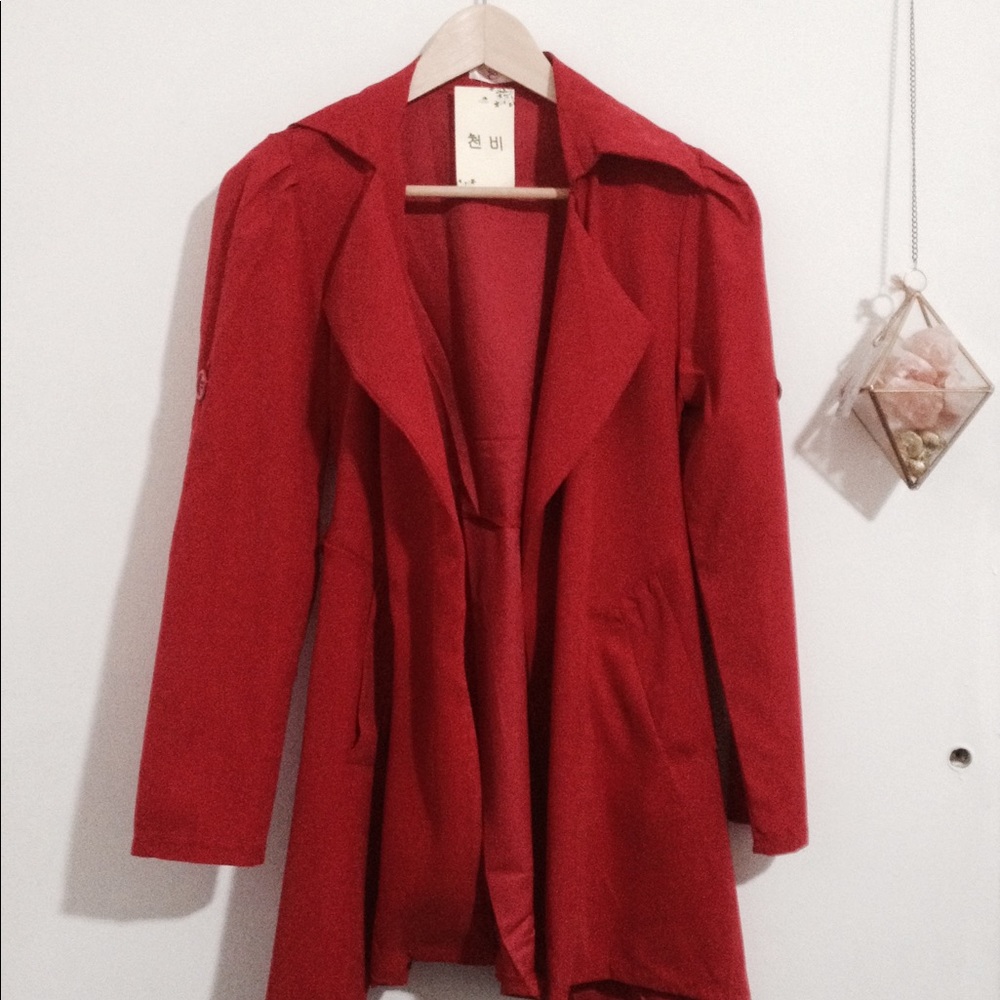 Cozy Red trench coat