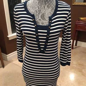Navy blue and white strips tunic