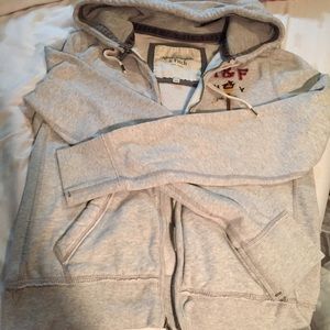 Abercrombie & Fitch grey zip up sweater with hood