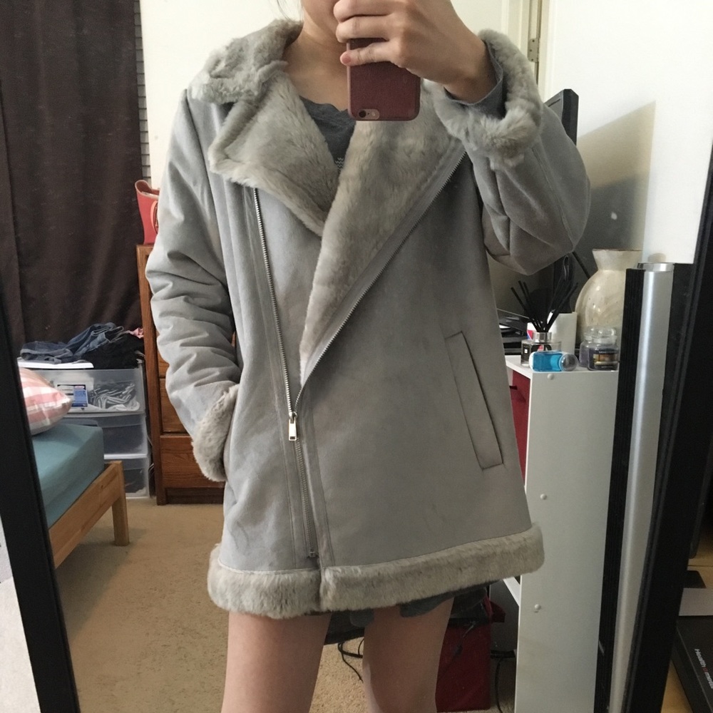Zara suede and fur jacket big kids size 164cm