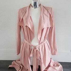 Kitty Pink Long Dressy Draped Duster