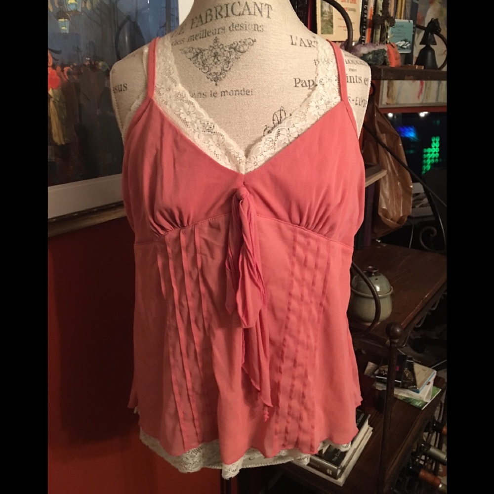 Venezia Rose Camisole w/ Cream Peek-a-Boo Lace