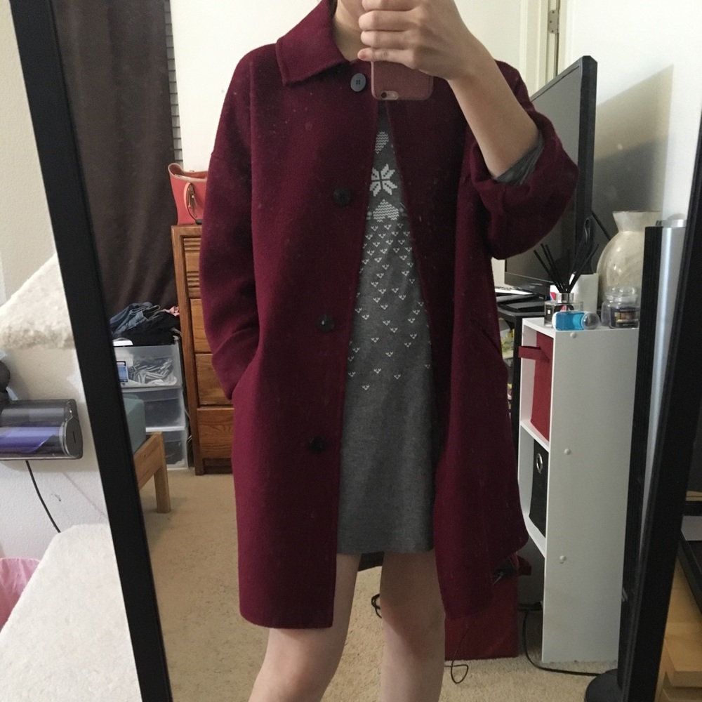 Zara burgundy jacket size s