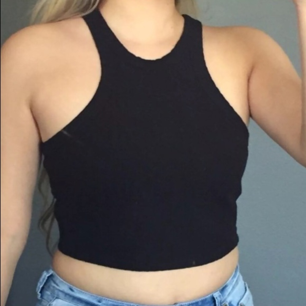 Fashion Nova Black Knit Crop