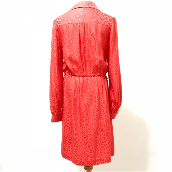 Trina Turk Size 8 Wrap Dress Red Animal Office Sun - Picture 3 of 6