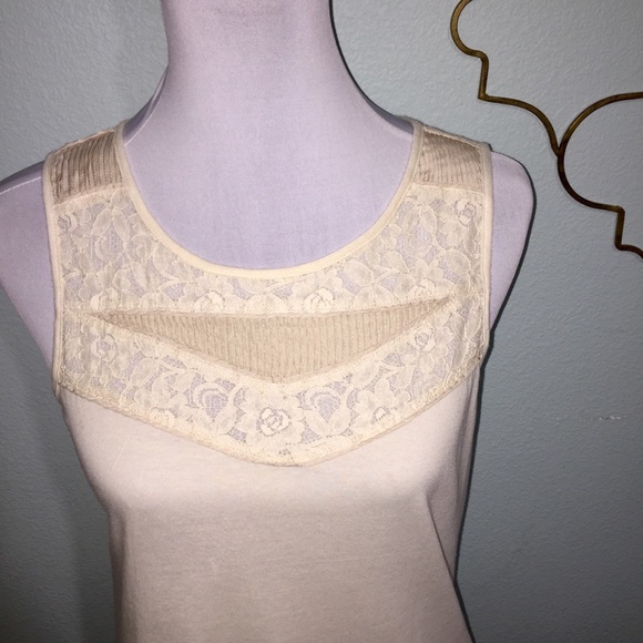 J. Crew cream lace neck tank top - Picture 2 of 7