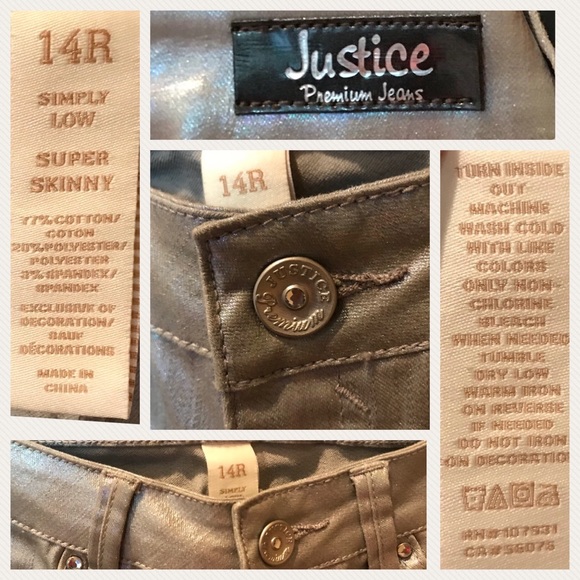 JUSTICE BACK TO SCHOOL PREMIUM JEANS 14R LIKE NEW - Picture 4 of 8