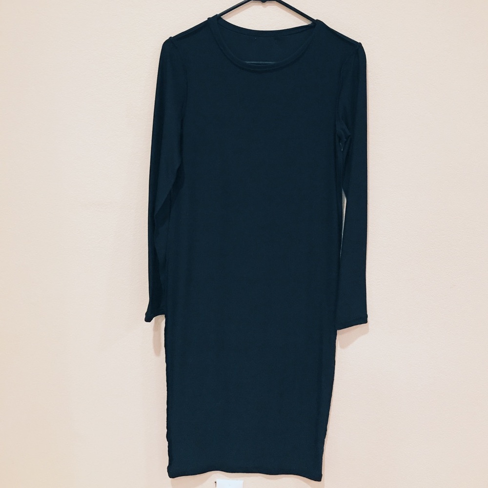 Black midi dress