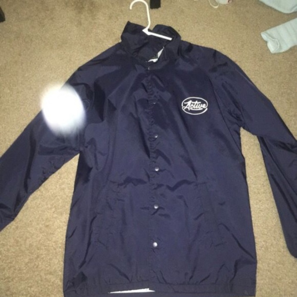 Active navy blue wind breaker