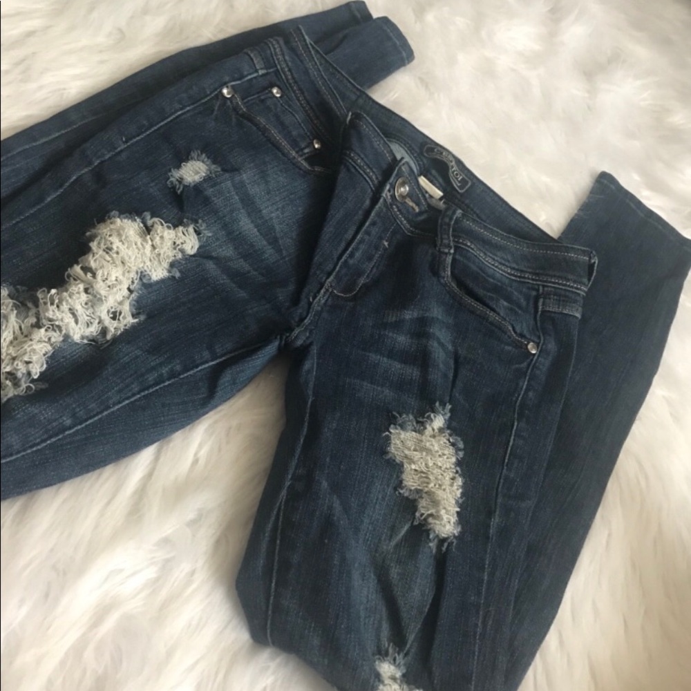Blue rip jeans