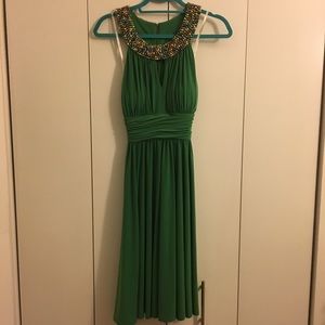 Suzi Chin green dress w/beading
