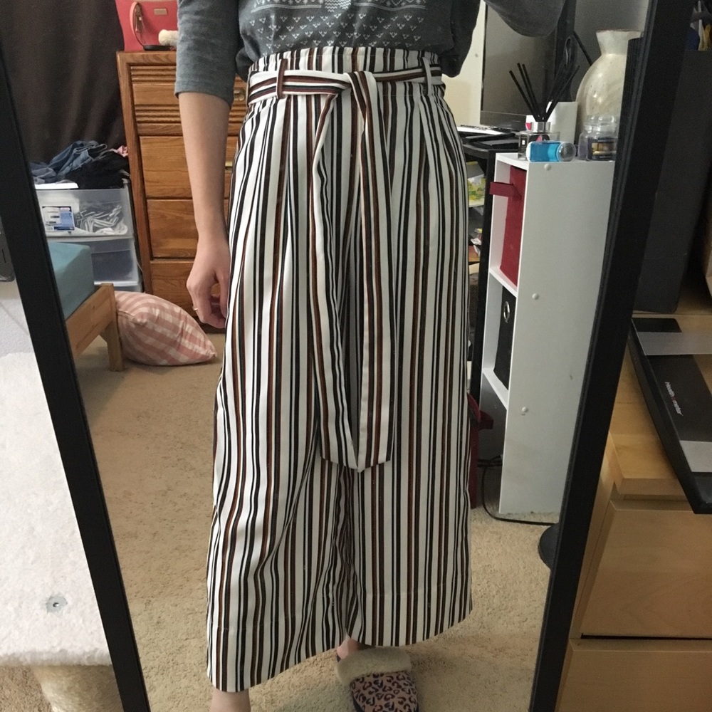 zara stripe trousers size xs