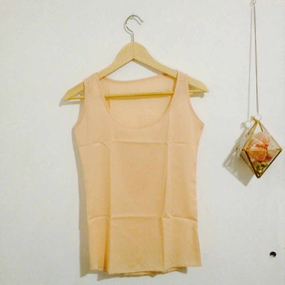 Sheer beige tank top