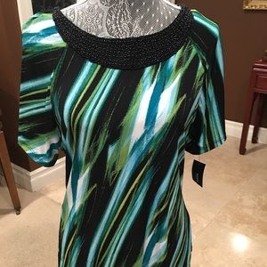 Alfani blouse with black beading detail.