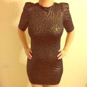 Guess gold leopard print mini dress