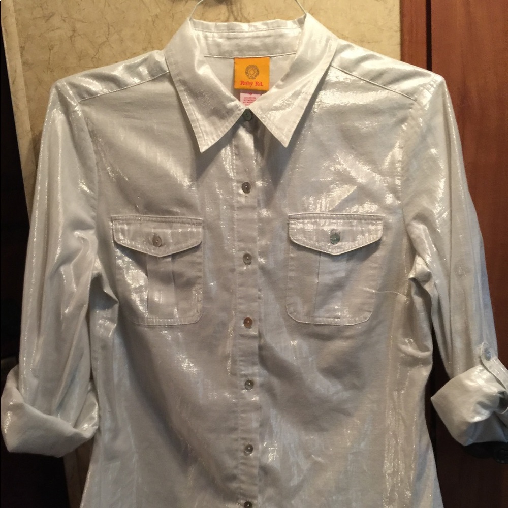 White/silver blouse