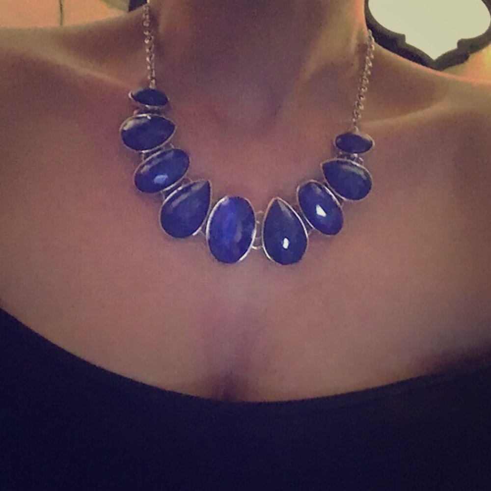 Style & co necklace blue statement piece new!!