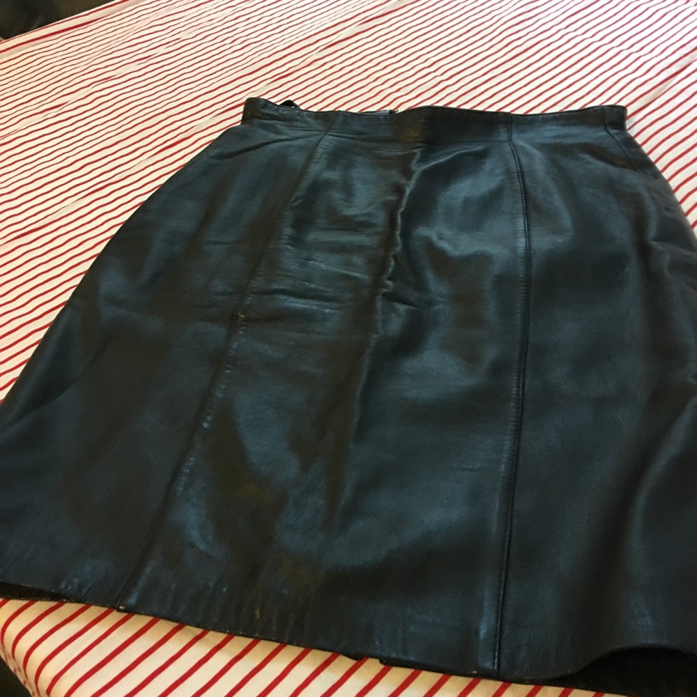 Evan Davies leather skirt